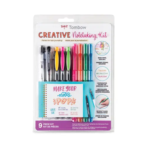 Creative Notetaking Kit, 0.7Mm Ballpoint Pen, 0.5Mm Hb Pencil, (4) Bullet-Chisel Tip Markers,(3) Chisel-Fine Tip Highlighters 1
