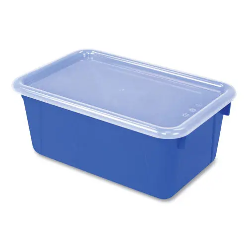 Cubby Bin With Lid, 1 Section, 2 Gal, 8.2 X 12.5 X 11.5, Assorted Colors, 5/Pack 1