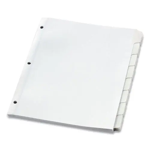 Custom Label Tab Dividers With Self-Adhesive Tab Labels, 8-Tab, 11 X 8.5, White, 5 Sets 1