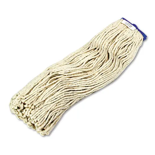 Cut-End Lie-Flat Wet Mop Head, Cotton, 24Oz, White, 12-Carton 1