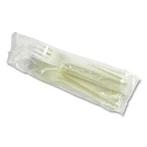 Cutlery Kits, Fork/Knife/Spoon/Napkin, White, 250/Carton 1