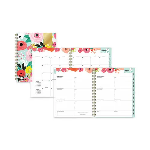 Day Designer Secret Garden Mint Frosted Weekly-Monthly Planner, 11 X 8.5, Multicolor Cover, 12-Month (Jan To Dec): 2023 1