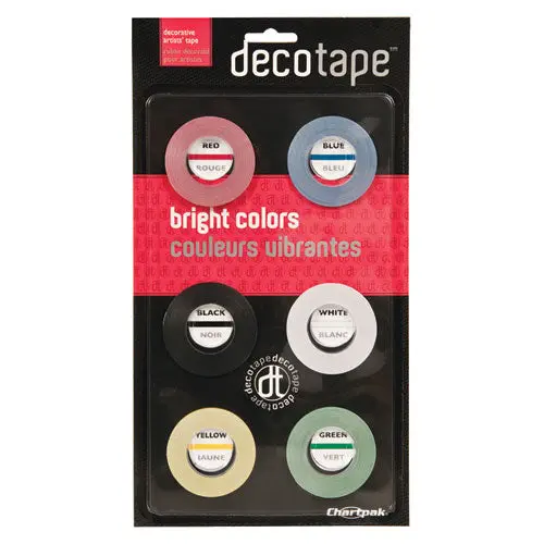 Deco Bright Decorative Tape, 0.13" X 27 Ft, Assorted Colors, 6-Box 1