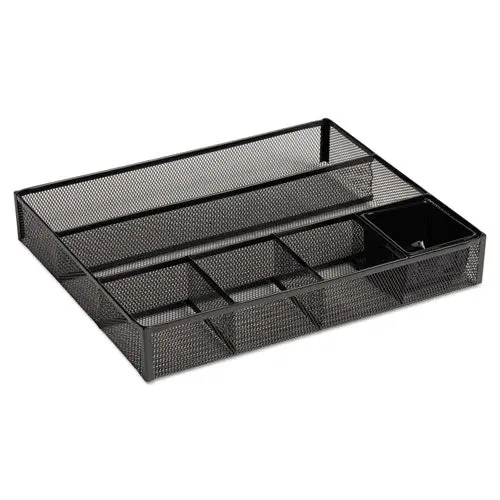 Deep Desk Drawer Organizer, Metal Mesh, Black 1