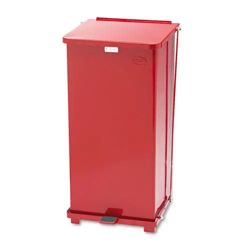 Defenders Biohazard Step Can, Square, Steel, 13 Gal, Red 1