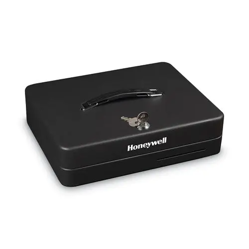 Deluxe Cash Security Box, 11.8 X 9.4 X 3.7, Steel, Black 1