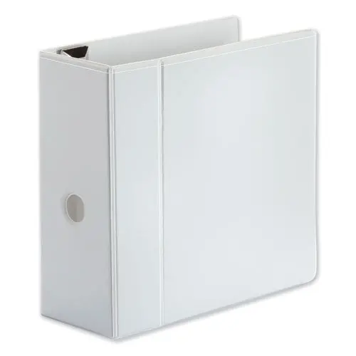 Deluxe Easy-To-Open D-Ring View Binder, 3 Rings, 5" Capacity, 11 X 8.5, White 1
