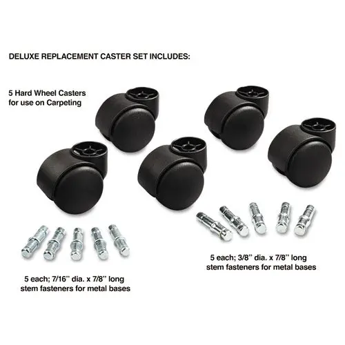 Deluxe Futura Casters, Nylon, B And K Stems, 120 Lbs-Caster, 5-Set 1