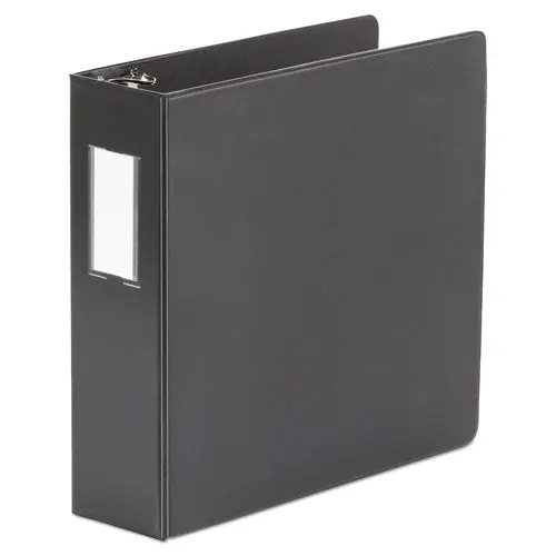 Deluxe Non-View D-Ring Binder With Label Holder, 3 Rings, 3" Capacity, 11 X 8.5, Black 1