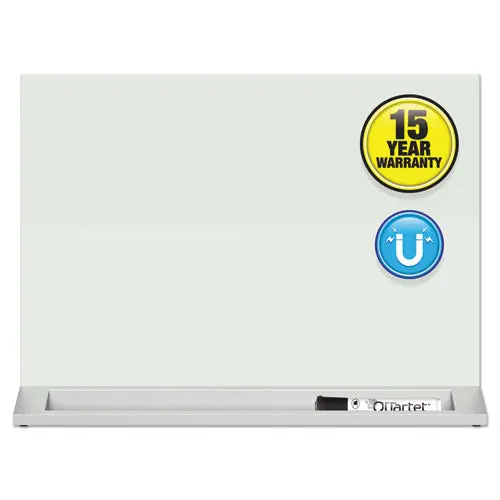 Desktop Magnetic Glass Dry-Erase Panel, 23" X 17", White 1