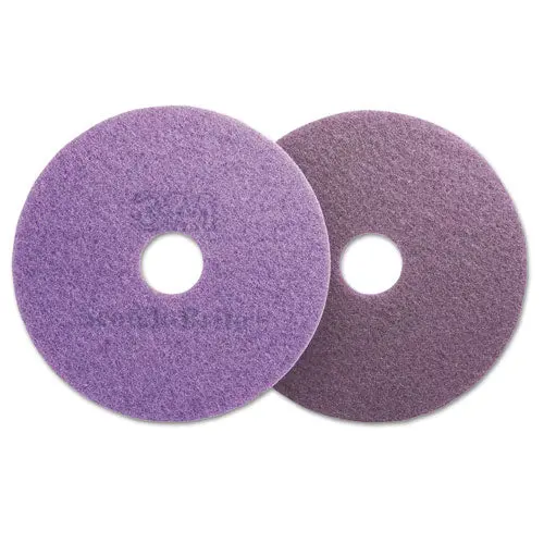 Diamond Floor Pads, Burnish-Buff, 20" Diameter, Purple, 5-Carton 1