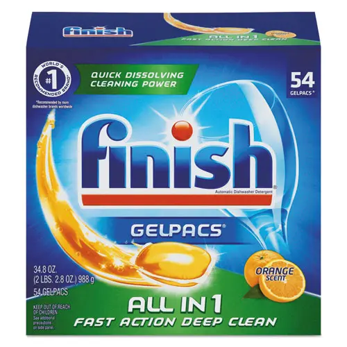 Dish Detergent Gelpacs, Orange Scent, 54-Box, 4 Boxes-Carton 1