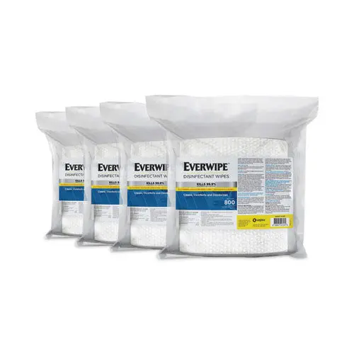 Disinfectant Wipes, 6 X 8, Lemon, 800-Bag, 4 Bags-Carton 1