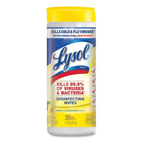 Disinfecting Wipes, 7 X 7.25, Lemon And Lime Blossom, 35 Wipes-Canister, 12 Canisters-Carton 1