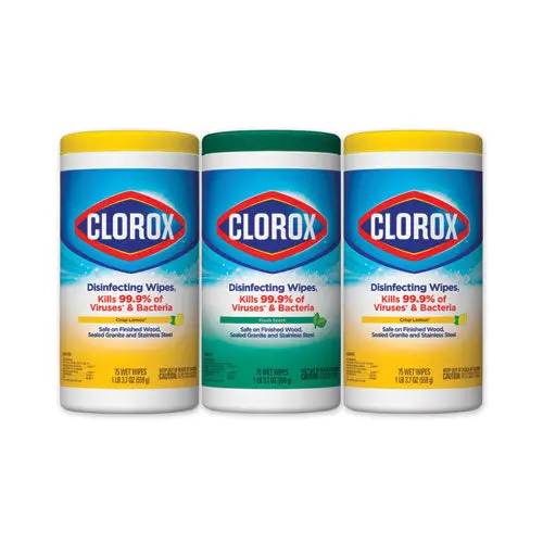 Disinfecting Wipes, 7 X 8, Fresh Scent-Citrus Blend, 75-Canister, 3-Pk 1