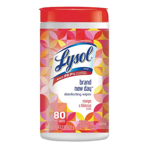 Disinfecting Wipes, 7 X 8, Mango And Hibiscus, 80 Wipes-Canister 1