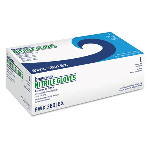 Disposable General-Purpose Powder-Free Nitrile Gloves, Large, Black, 4.4 Mil, 100-Box 1