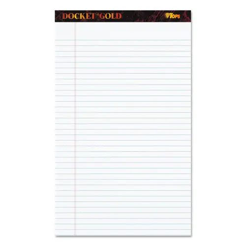 Docket Gold Ruled Perforated Pads, Wide-Legal Rule, 8.5 X 14, White, 50 Sheets, 12-Pack 1