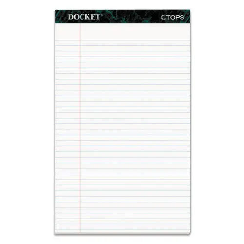 Docket Ruled Perforated Pads, Wide-Legal Rule, 8.5 X 14, White, 50 Sheets, 12-Pack 1