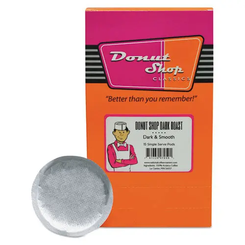 Donut Shop Coffee Pods, Dark Roast, 15-Box 1