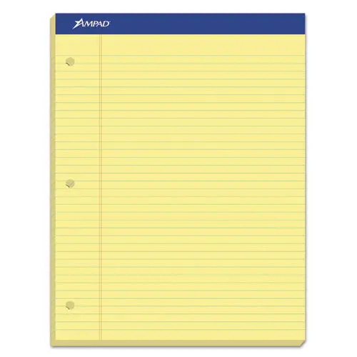 Double Sheet Pads, Wide-Legal Rule, 8.5 X 11.75, Canary, 100 Sheets 1