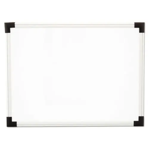 Dry Erase Board, Melamine, 24 X 18, White, Black-Gray, Aluminum-Plastic Frame 1