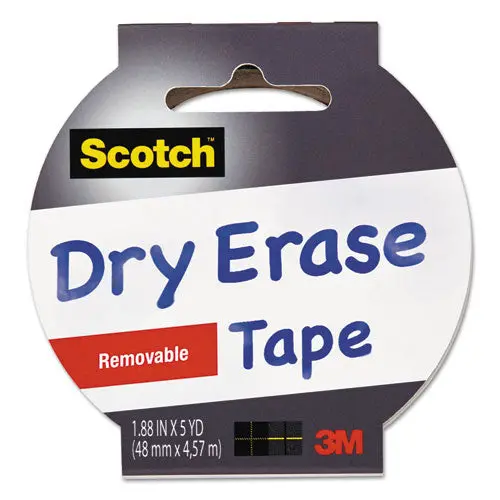 Dry Erase Tape, 3" Core, 1.88" X 5 Yds, White 1