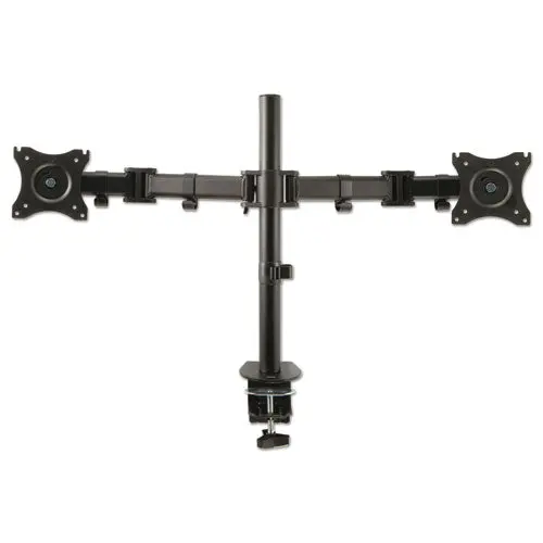 Dual Monitor Mount, For 27" Monitors, 360 Degree Rotation, +45 Degree--45 Degree Tilt, 90 Degree Pan, Black, Supports 20 Lb 1