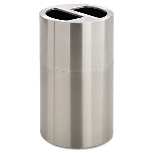 Dual Recycling Receptacle, 30 Gal, Stainless Steel 1