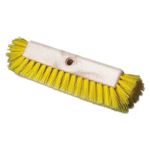 Dual-Surface Scrub Brush, Plastic Fill, 10" Long, Yellow 1