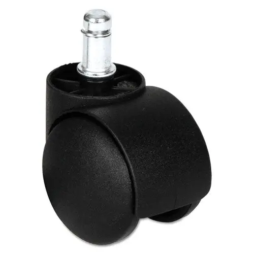 Dual Wheel Hooded Casters, B Stem, 1.5" Caster, Black 1