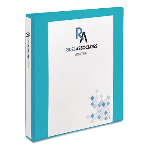 Durable View Binder With Durahinge And Slant Rings, 3 Rings, 1" Capacity, 11 X 8.5, Aqua 1