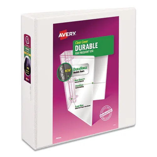 Durable View Binder With Durahinge And Slant Rings, 3 Rings, 2" Capacity, 11 X 8.5, White, 4-Pack 1