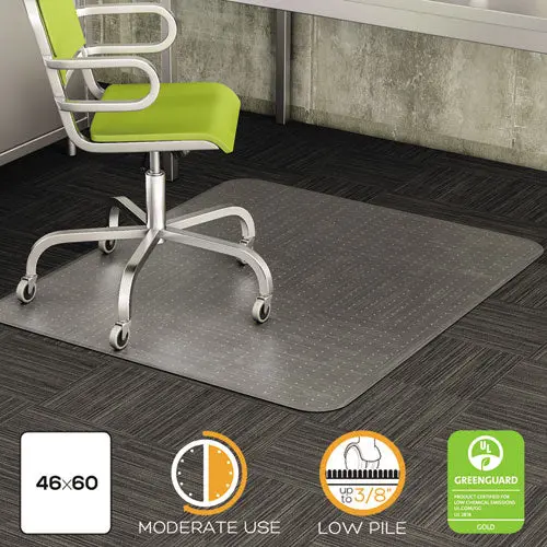 Duramat Moderate Use Chair Mat, Low Pile Carpet, Flat, 46 X 60, Rectangle, Clear 1