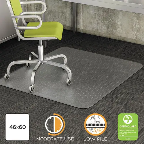 Duramat Moderate Use Chair Mat, Low Pile Carpet, Roll, 46 X 60, Rectangle, Clear 1