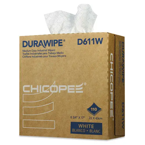 Durawipe Medium-Duty Industrial Wipers, 8.8 X 17, White, 110-Box, 12 Box-Carton 1