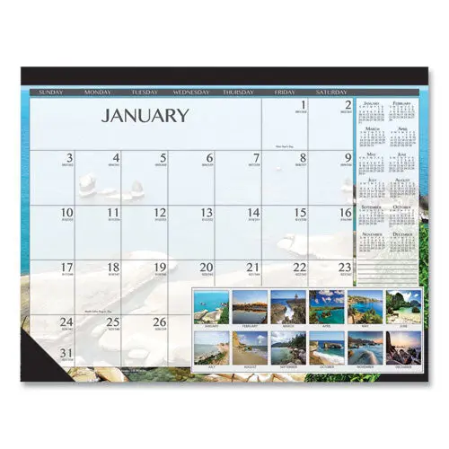 Earthscapes Seascapes Desk Pad Calendar, 18.5 X 13, 2021 1