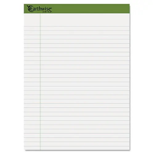 Earthwise By Oxford Recycled Pad, Legal Rule, 8.5 X 11.75, White, 40 Sheets, 4-Pack 1