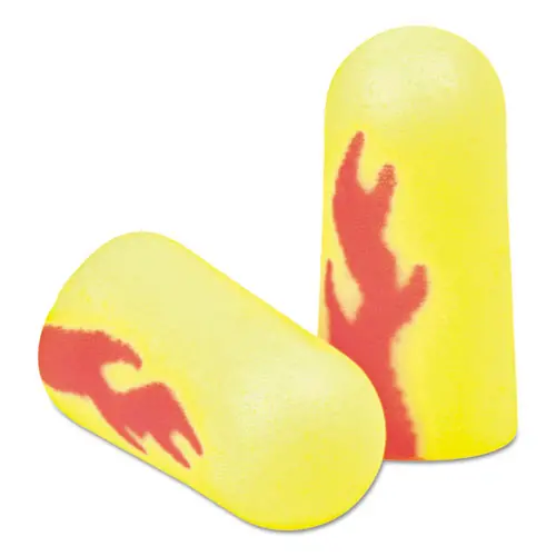 E·A·Rsoft Blasts Earplugs, Uncorded, Foam, Yellow Neon-Red Flame, 200 Pairs 1