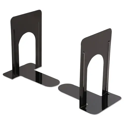 Economy Bookends, Nonskid, 5 7-8 X 8 1-4 X 9, Heavy Gauge Steel, Black 1
