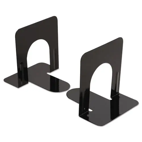 Economy Bookends, Standard, 4 3-4 X 5 1-4 X 5, Heavy Gauge Steel, Black 1