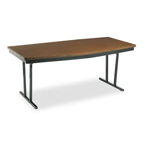 Economy Conference Folding Table, Boat, 72W X 36D X 30H, Walnut-Black 1