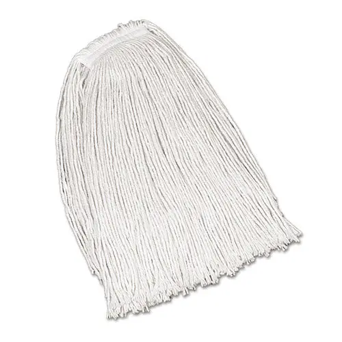 Economy Cotton Mop Heads, Cut-End, Ctn, Wh, 32 Oz, 1-In. White Headband, 12-Ct 1