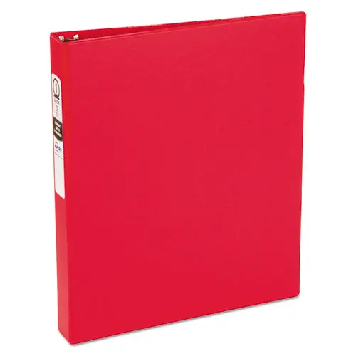 Economy Non-View Binder With Round Rings, 3 Rings, 1" Capacity, 11 X 8.5, Red, (3310) 1