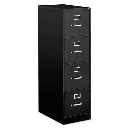 Economy Vertical File, 4 Letter-Size File Drawers, Black, 15" X 25" X 52" 1