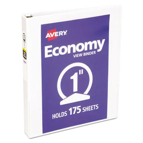 Economy View Binder With Round Rings , 3 Rings, 1" Capacity, 11 X 8.5, White, (5711) 1