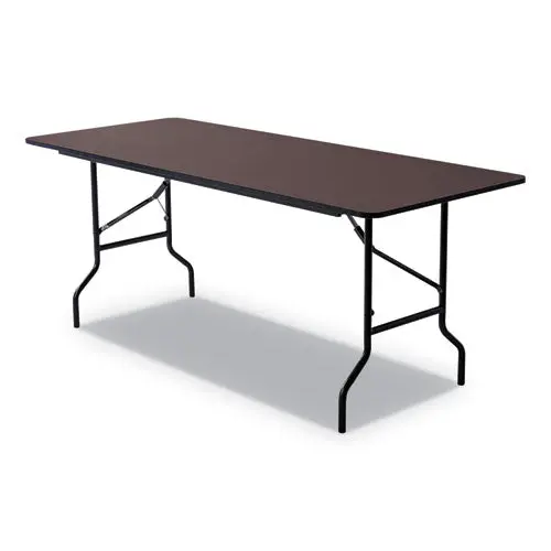 Economy Wood Laminate Folding Table, Rectangular, 72W X 30D X 29H, Walnut 1