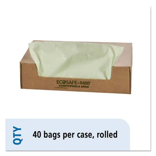 Ecosafe-6400 Bags, 48 Gal, 0.85 Mil, 42" X 48", Green, 40-Box 1
