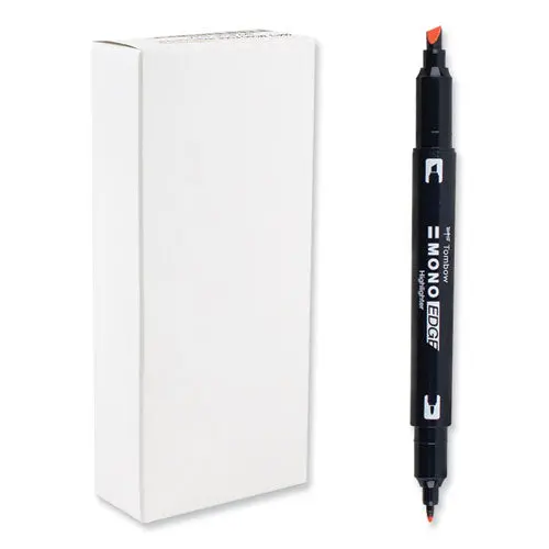 Edge Highlighters, Red Ink, Chisel/Bullet Tip, Red Barrel, 10/Box 1