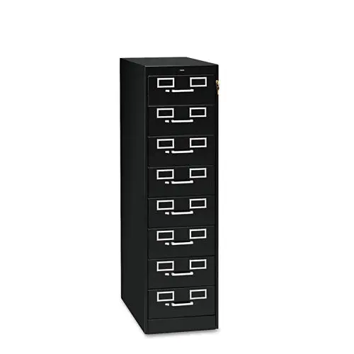Eight-Drawer File Cabinet For 3 X 5 And 4 X 6 Cards, 15W X 28.5D X 52H, Black 1